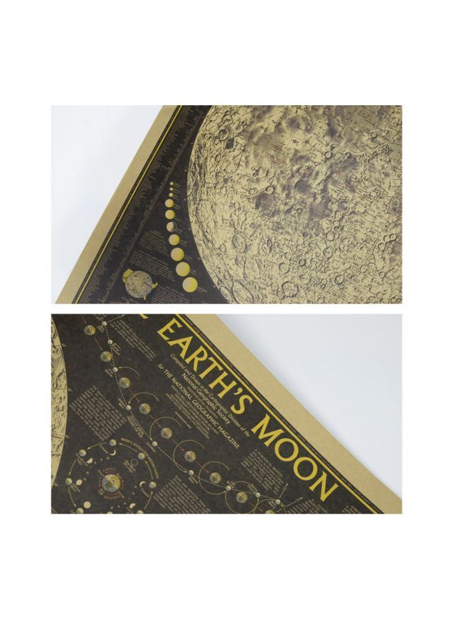 NIBEMINENT Moon Retro Large Vintage Wall Poster Multicolour 72x45centimeter - Image 3