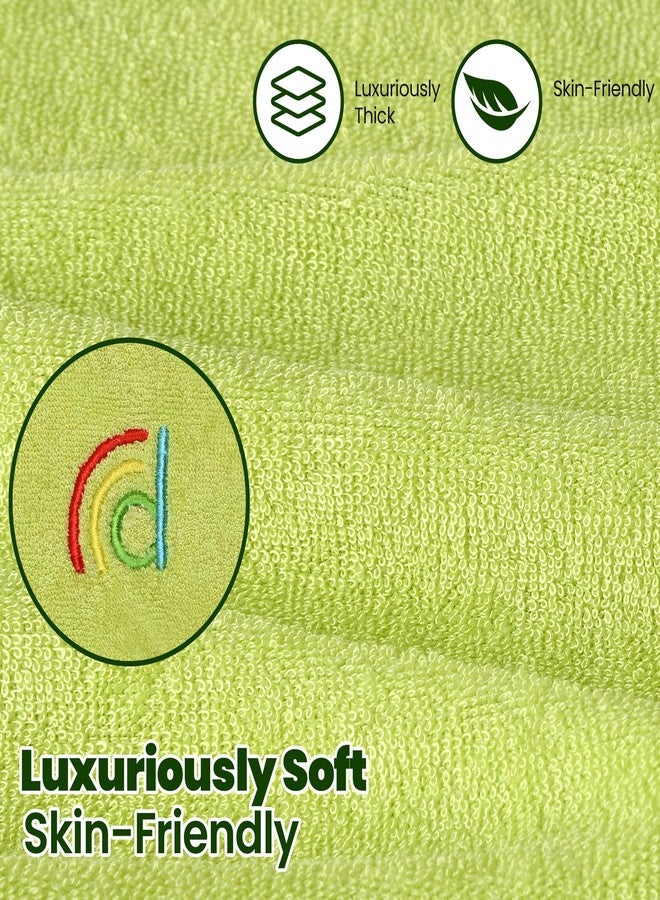 dix-rainbow Hooded Baby Towel and Washcloth Set, Viscose and Cotton, Ultra Soft, Absorbent, Bath Towel for Newborn, Infant, Toddler (Frog) - Image 2