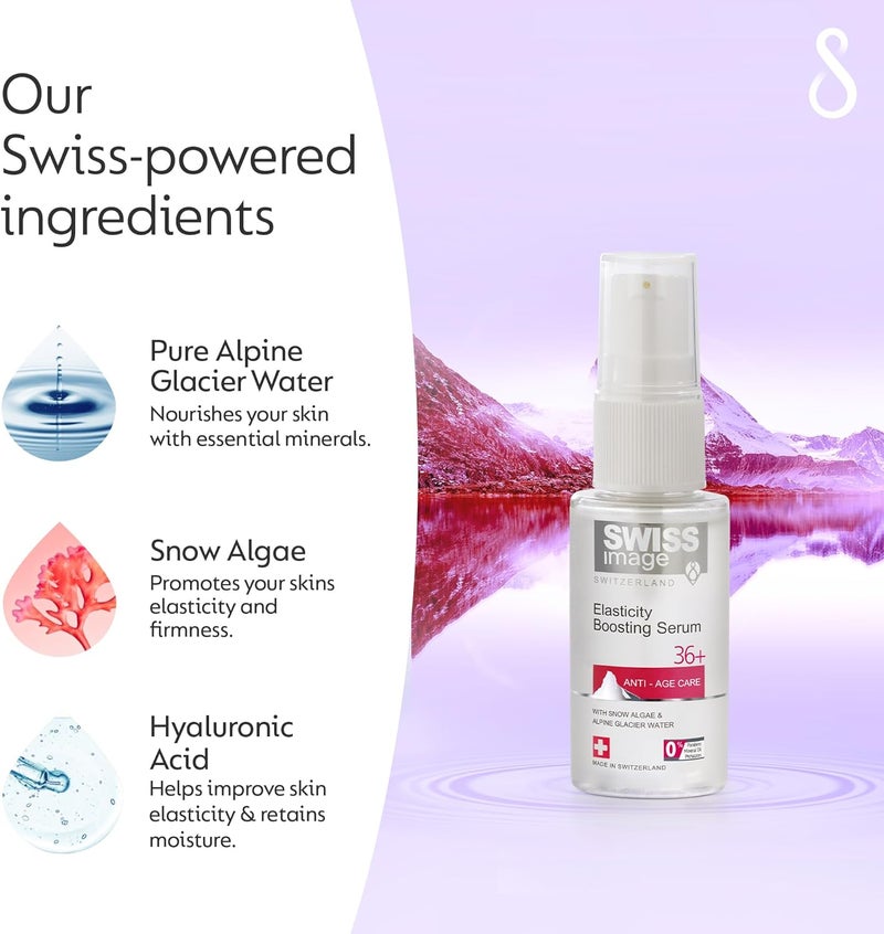 Swiss Image Elasticity Boosting Serum 30ml - Anti-Aging Formula with Snow Algae & Alpine Glacier Water - Image 3