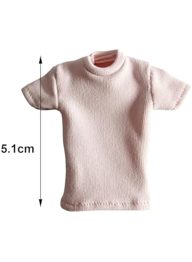1/12 Scale T Shirt 6'' Action Figure Model Short Sleeve 1/12 Scale, pink, Length:5.1cm - Image 3
