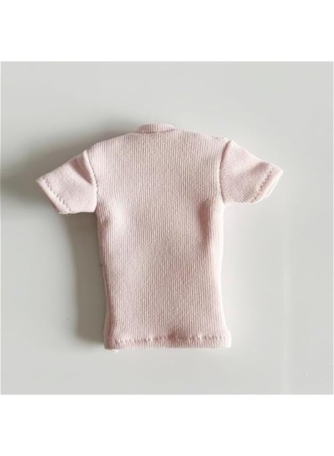 1/12 Scale T Shirt 6'' Action Figure Model Short Sleeve 1/12 Scale, pink, Length:5.1cm - Image 4