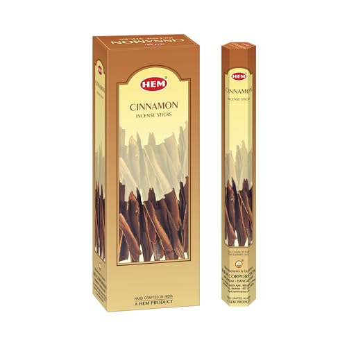 Hem Cinnamon Incense - Box of Six Tubes, Each Containing 20 Grams Sticks | Ideal for Home Fragrance, and Enhancing Spiritual Practices | Burning Time: 35-40 Minutes | 120 Sticks - Image 1