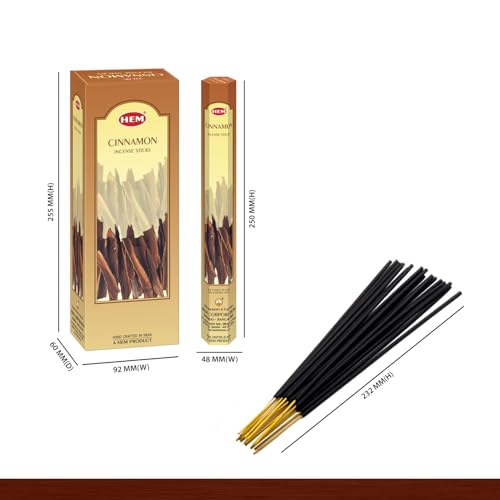 Hem Cinnamon Incense - Box of Six Tubes, Each Containing 20 Grams Sticks | Ideal for Home Fragrance, and Enhancing Spiritual Practices | Burning Time: 35-40 Minutes | 120 Sticks - Image 3