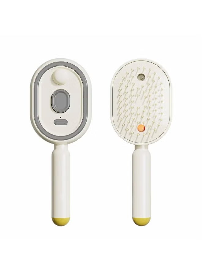 Rabos 2026 Upgrade Electric Spray Air Cushion Massage Comb, 5-in-1 Self-Cleaning Steam Brush for Hair, Anti-Tangle Gloss Detangling Air Cushion Brush for Dry Frizzy Long Short Women Hair(Beige) - Image 1