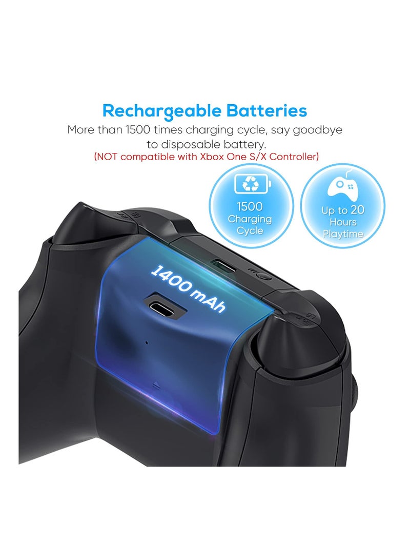 Vertical Cooling Stand Compatible with Xbox Series X, Charging Station Dock with 1400mAh Rechargeable Battery Pack and Dual Controller Charger Ports (NOT Compatible with Xbox One X/S), Black - Image 5