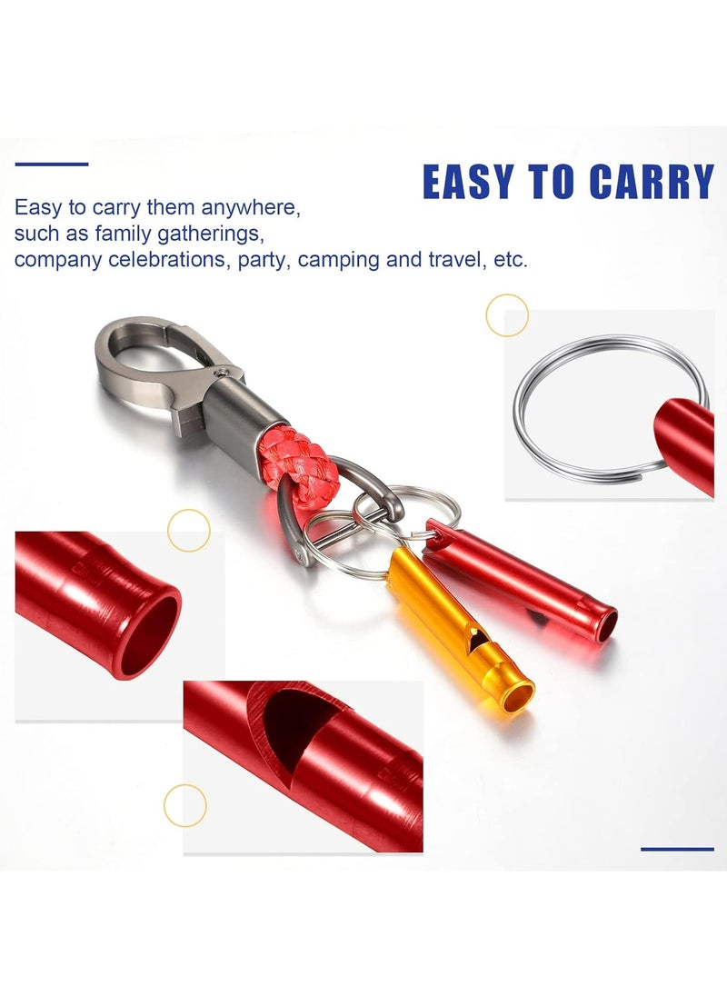 Oasisgalore 7 Pcs Aluminum Emergency Whistle with Keychain - Loud Safety Whistle for Camping, Hiking & Defense, 7 Colors  - Image 2