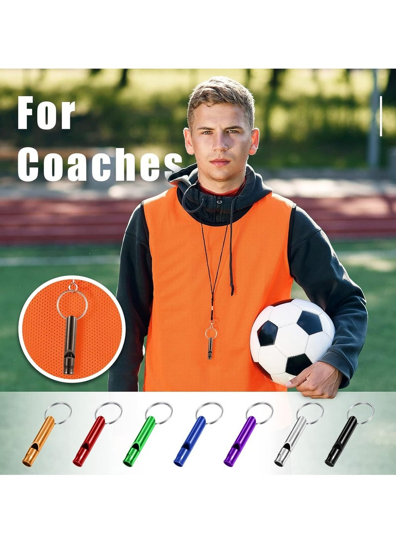 Oasisgalore 7 Pcs Aluminum Emergency Whistle with Keychain - Loud Safety Whistle for Camping, Hiking & Defense, 7 Colors  - Image 5