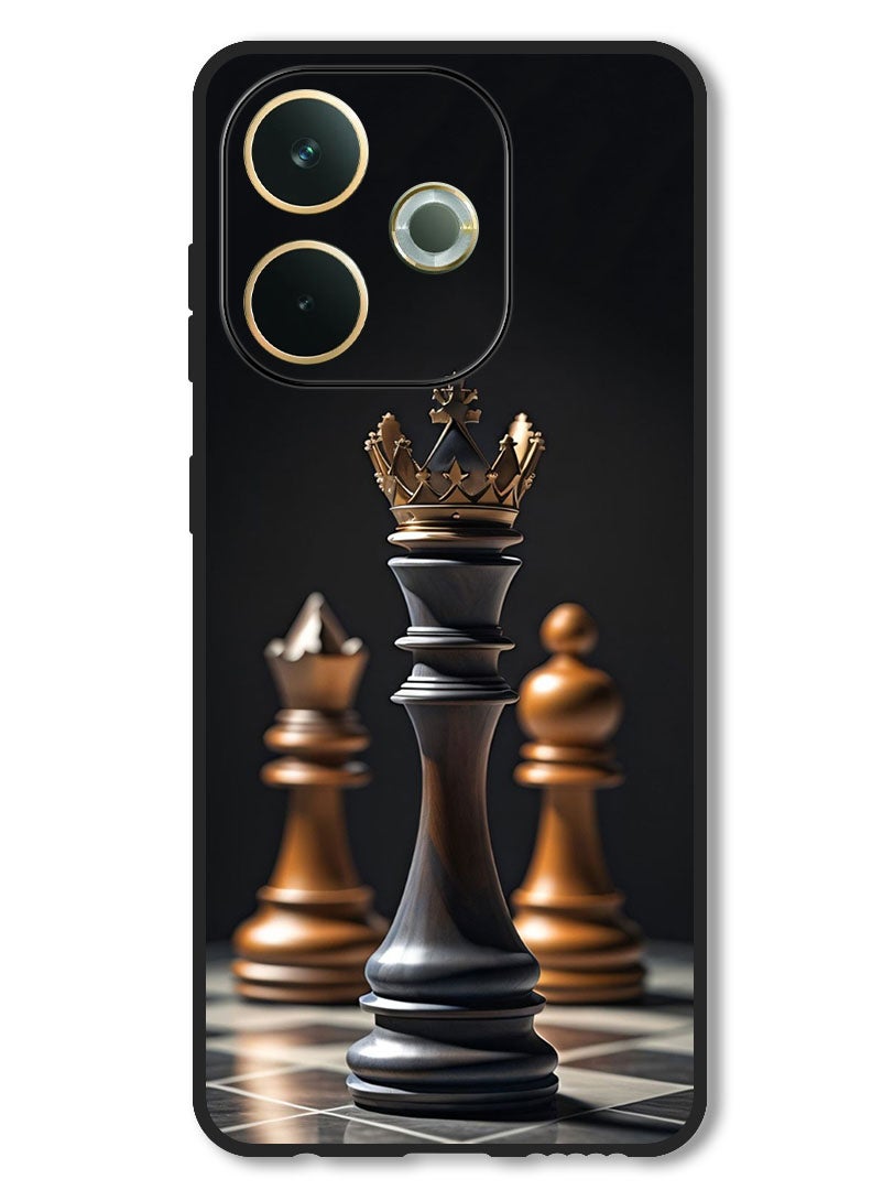 Theodor Case Compatible with Oppo A5 Pro Protection Shockproof Bumper Cover Chess KING - Image 1