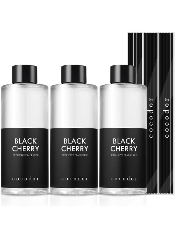 كوكودور عبوة إعادة تعبئة زيت موزّع العطر / الكرز الأسود / ‏6.7 أونصة (200 مل) / عبوة من 3 قطع - Image 1