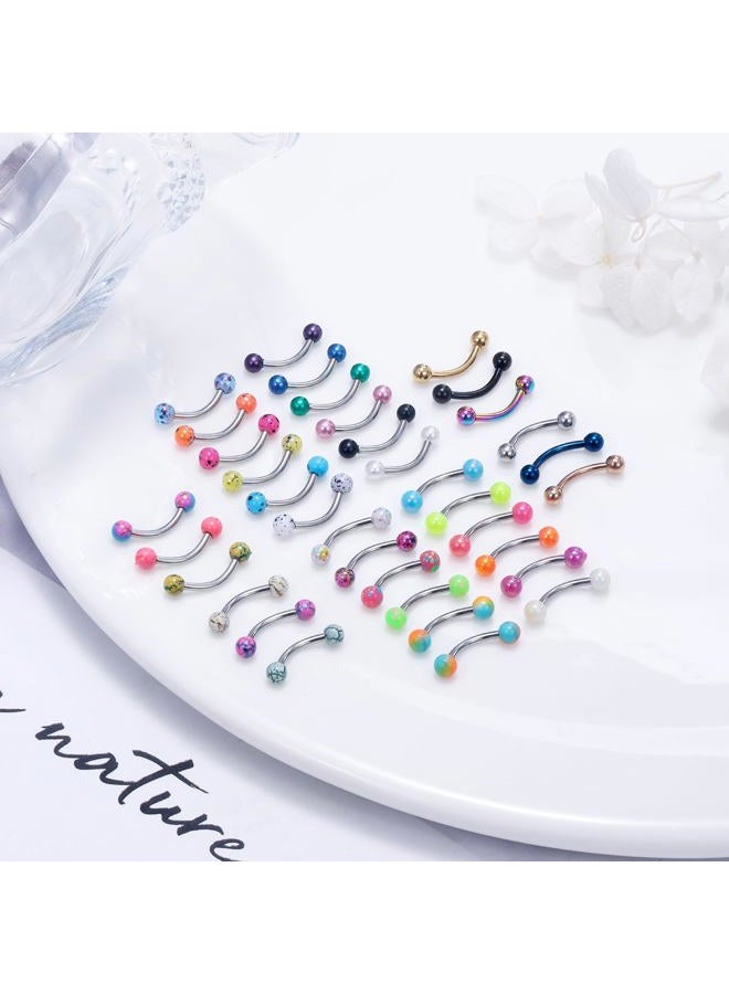 Vsnnsns 16G Rook Earrings Tragus Earring Stud Cartilage Helix Earrings Hoop Snug Piercing Jewelry Stainless Steel Curved Barbell Eyebrow Rings 6mm - Image 2