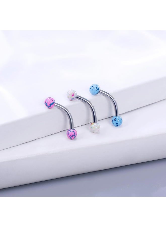 Vsnnsns 16G Rook Earrings Tragus Earring Stud Cartilage Helix Earrings Hoop Snug Piercing Jewelry Stainless Steel Curved Barbell Eyebrow Rings 6mm - Image 4