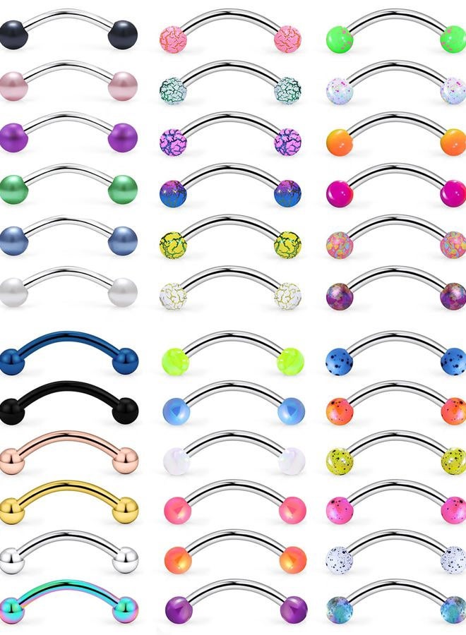 Vsnnsns 16G Rook Earrings Tragus Earring Stud Cartilage Helix Earrings Hoop Snug Piercing Jewelry Stainless Steel Curved Barbell Eyebrow Rings 6mm - Image 1