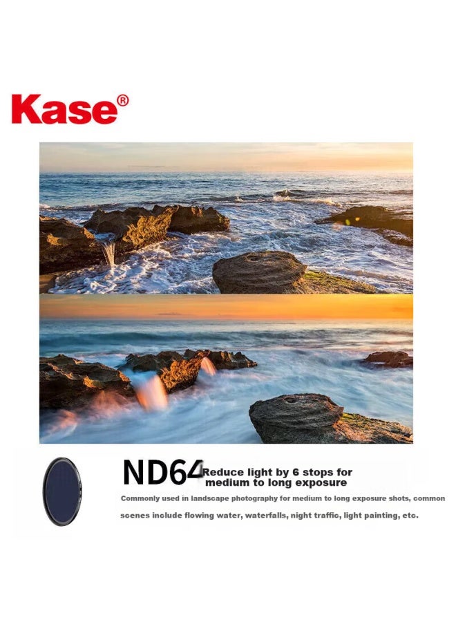 Kase Nd Filter Nd1000 (10 Stops) Neutral Density Filter For Waterfalls, Trails, Long Exposure, And Slow Shutter Photography, 77Mm Agc Version - Image 1