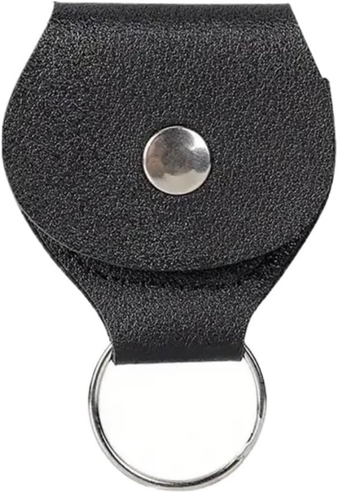 35pcs Guitar Pick Storage Bag, Contains 0.46mm Celluloid Picks Case Keychain Shape(Black) - Image 1