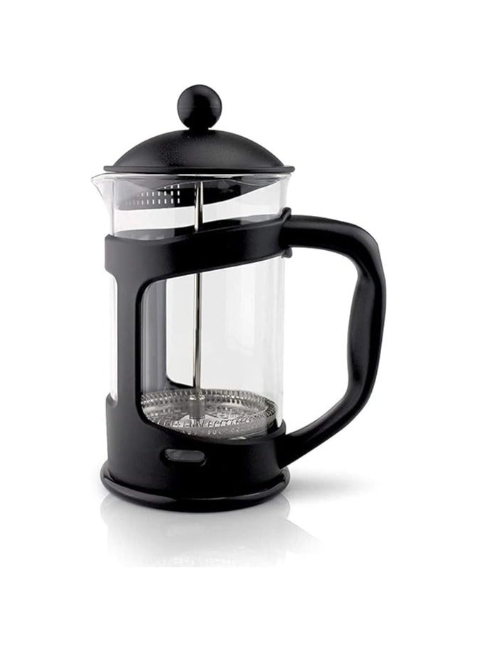 Stainless Steel Strainer Press Coffee Maker 600ml with 2-Layered Filter, KASTWAVE Screens Built in Thicker Borosilicate Glass, Easy Clean & Using Coffee Press for Home Kitchen Office Black - Image 1