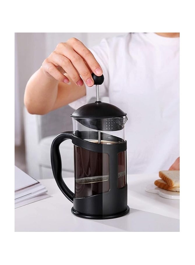 Stainless Steel Strainer Press Coffee Maker 600ml with 2-Layered Filter, KASTWAVE Screens Built in Thicker Borosilicate Glass, Easy Clean & Using Coffee Press for Home Kitchen Office Black - Image 2