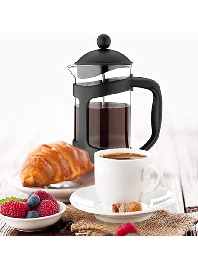 Stainless Steel Strainer Press Coffee Maker 600ml with 2-Layered Filter, KASTWAVE Screens Built in Thicker Borosilicate Glass, Easy Clean & Using Coffee Press for Home Kitchen Office Black - Image 4