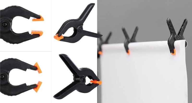DIY Crafts DIY Crafts 123456 Pcs Nylon Spring Clamp SetPlastics Clips for Backdrop Wood Working Photography Craft Art DIY Works Pack of 2 Pcs 6inch Multi Black  - Image 2