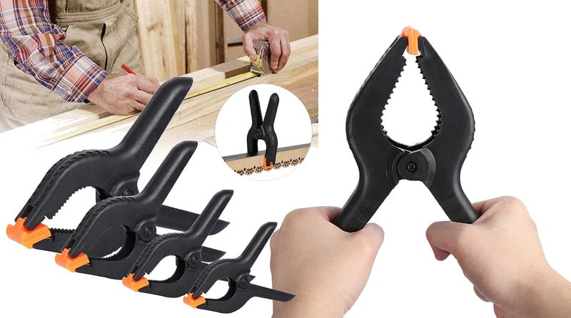 DIY Crafts DIY Crafts 123456 Pcs Nylon Spring Clamp SetPlastics Clips for Backdrop Wood Working Photography Craft Art DIY Works Pack of 2 Pcs 6inch Multi Black  - Image 4