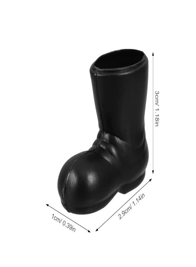VICASKY 7 Pairs Mini Santa Claus Boots - 1.18" Adorable Miniature Christmas Gnome Shoes,Black Plastic Doll Shoes for Dollhouse, DIY Craft Projects, Table Centerpiece & Holiday Decor - Image 5