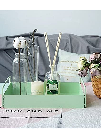 SHIOK DECOR shiok dcor KitchenBathroom Bathroom Vanity Tray Countertop Storage Shelf OrganizerCoffee Table Decorative Tray Cosmetic Organizer Display Holder Pista Green  - Image 1
