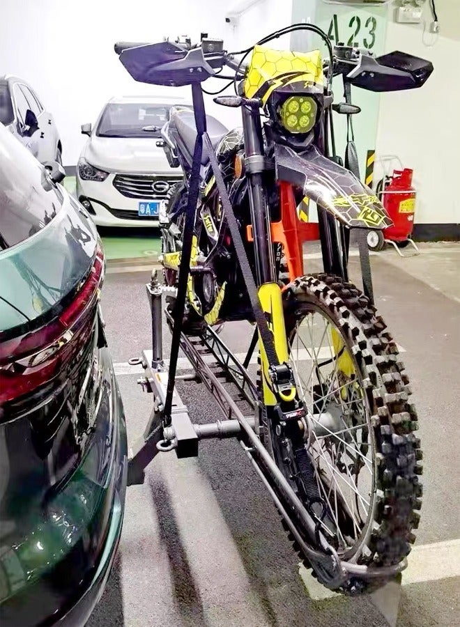 C&C Home Bike Rack Bicycle Carrier Racks Hitch Mount Double Sturdy Rack for Cars Trucks and Minivans Bick Cargo Rack & an anti-slip coating on the wheel tracks and carries motorcycles or scooters up to 150kg. 2.1m - Image 1