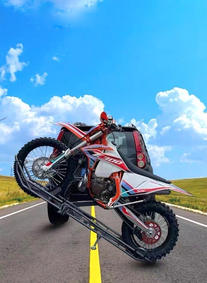 C&C Home Bike Rack Bicycle Carrier Racks Hitch Mount Double Sturdy Rack for Cars Trucks and Minivans Bick Cargo Rack & an anti-slip coating on the wheel tracks and carries motorcycles or scooters up to 150kg. 2.1m - Image 5