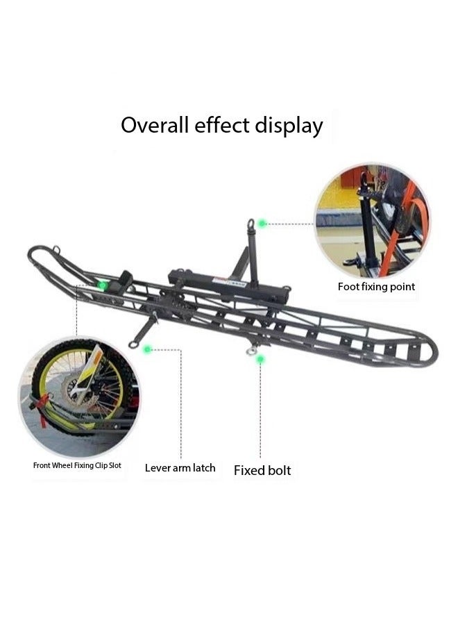 C&C Home Bike Rack Bicycle Carrier Racks Hitch Mount Double Sturdy Rack for Cars Trucks and Minivans Bick Cargo Rack & an anti-slip coating on the wheel tracks and carries motorcycles or scooters up to 150kg. 2.1m - Image 4