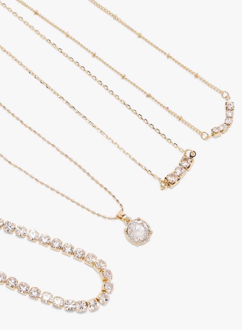 Ella Limited Edition Dainty Jewel Rhinestone Diamonte Embellished Layered Necklaces - Image 5