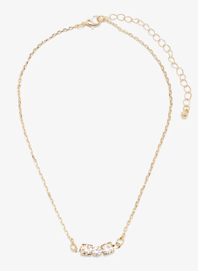 Ella Limited Edition GOLD Dainty Jewel Rhinestone Diamonte Embellished Layered Necklaces for Women | Best Price UAE