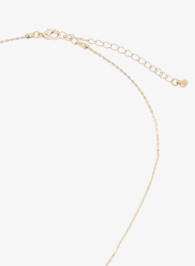 Ella Limited Edition GOLD Dainty Jewel Rhinestone Diamonte Embellished Layered Necklaces for Women | Best Price UAE
