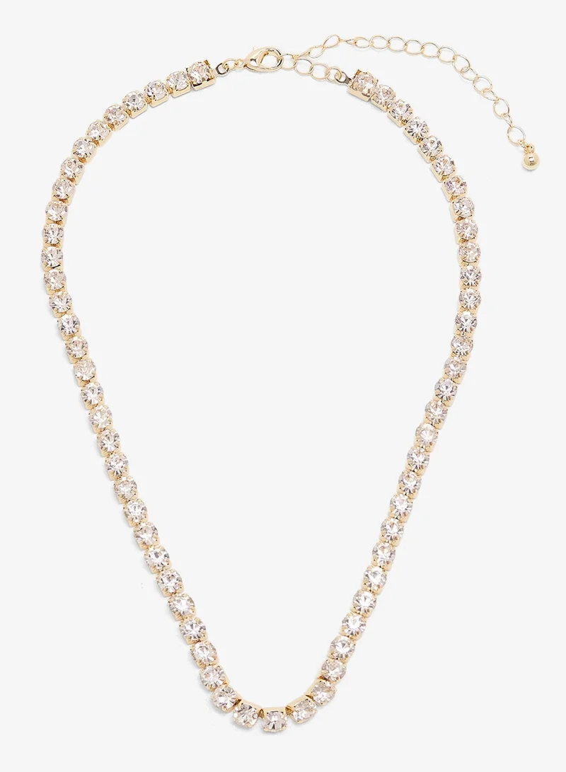 Ella Limited Edition GOLD Dainty Jewel Rhinestone Diamonte Embellished Layered Necklaces for Women | Best Price UAE
