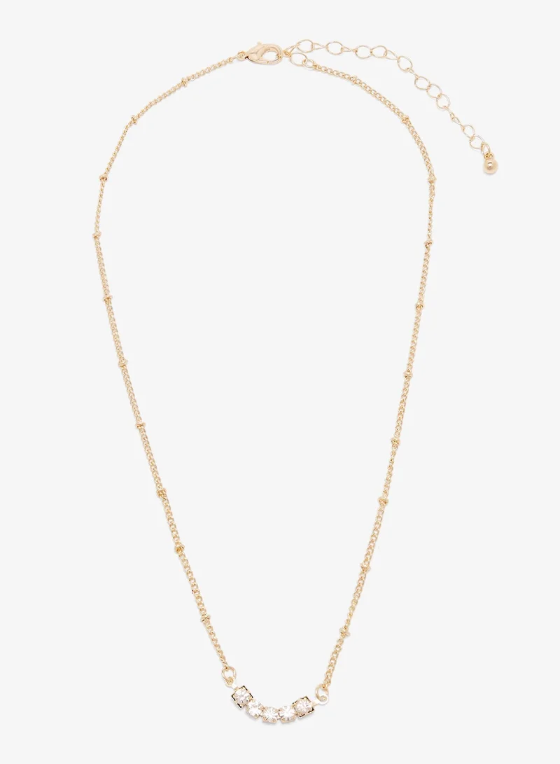 Ella Limited Edition GOLD Dainty Jewel Rhinestone Diamonte Embellished Layered Necklaces for Women | Best Price UAE