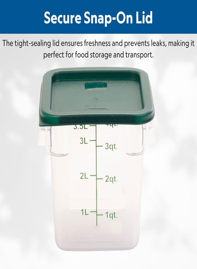FSE FC4C Food Container, 4 Quart, Polycarbonate, Square, Reusable, Clear, NSF (LID SOLD SEPARATELY) - Image 3