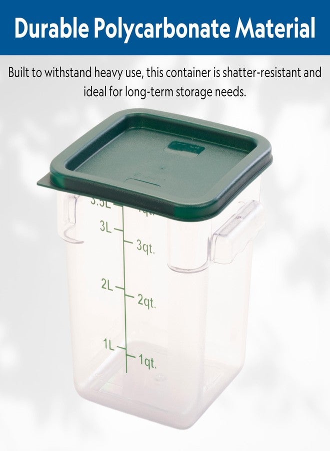 FSE FC4C Food Container, 4 Quart, Polycarbonate, Square, Reusable, Clear, NSF (LID SOLD SEPARATELY) - Image 2