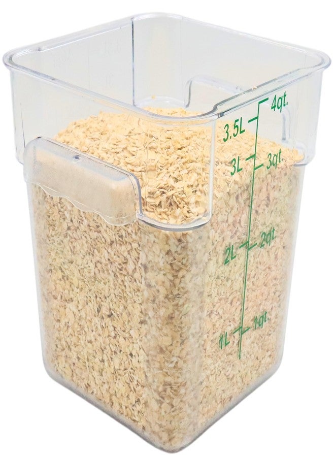 FSE FC4C Food Container, 4 Quart, Polycarbonate, Square, Reusable, Clear, NSF (LID SOLD SEPARATELY) - Image 1
