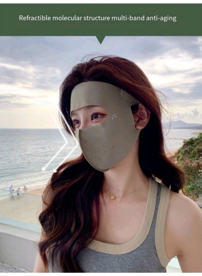 Sunscreen Mask Ice Silk Mask Cycling Mask Sunscreen Breathable Mask Gray  - Image 5