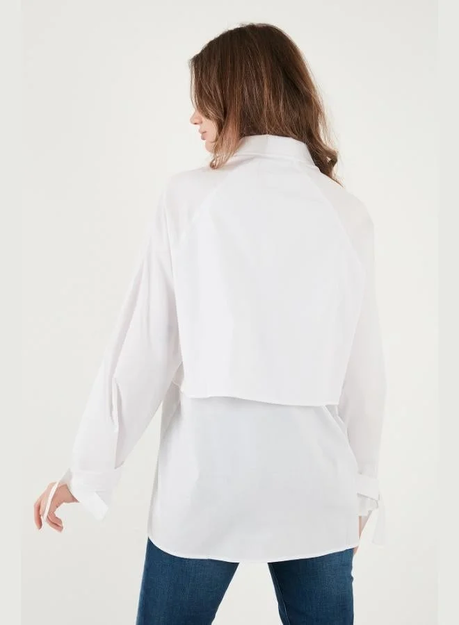 Lela  Lela Cotton Relaxed Fit Shirt with Tie Detail Women's SHIRT 6925408 for Women | Best Price UAE