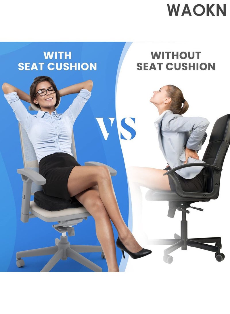 WAOKN Coccyx Soft Comfortable Memory Foam Seat Cushion Orthopedic Pain Relief Seat Cushion For Car Office Wheelchair 3D Design for Pressure Relief, Back Pain Relief, Sciatica, Lower Back and Spine Support, Hemorrhoid Pain Relief - Image 3