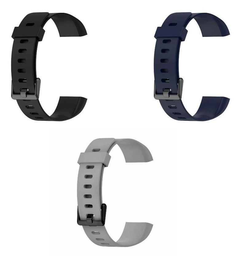 INEFABLE Realme Band Strap RMA183 Soft Silicone Band Strap - Black,Blue,Grey - Pack of 3 - Image 3