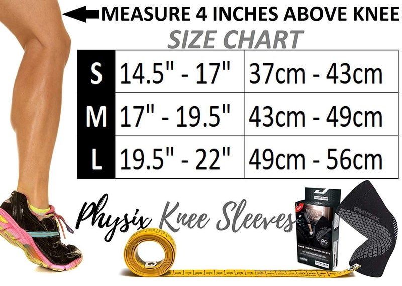 Physix Gear Sport سليد ضغط الركبة من فيزيكس جير للرجال والنساء - أفضل دعامة ضغط للركبة للمشي، الجري، الصالة الرياضية، كرة السلة، رفع الأثقال، التمارين الرياضية، الرياضة - دعم سليدات الركبة، أسود/رمادي، م - Image 2