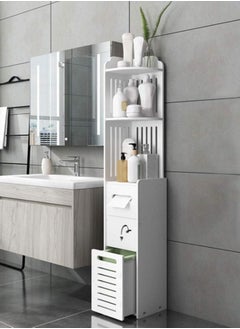 LINGWEI Freestanding Toilet Shelves Bathroom Corner Shelf Toilet Multipurpose Bathroom Organizer Rack Wood Flowers Rack Plants Stand Bookshelf Bookcase Shelf  - Image 1