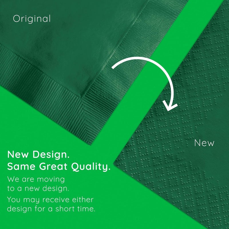 Creative Converting Touch of Color 2-Ply 50 Count Paper Beverage Napkins in Hunter Green - Image 5