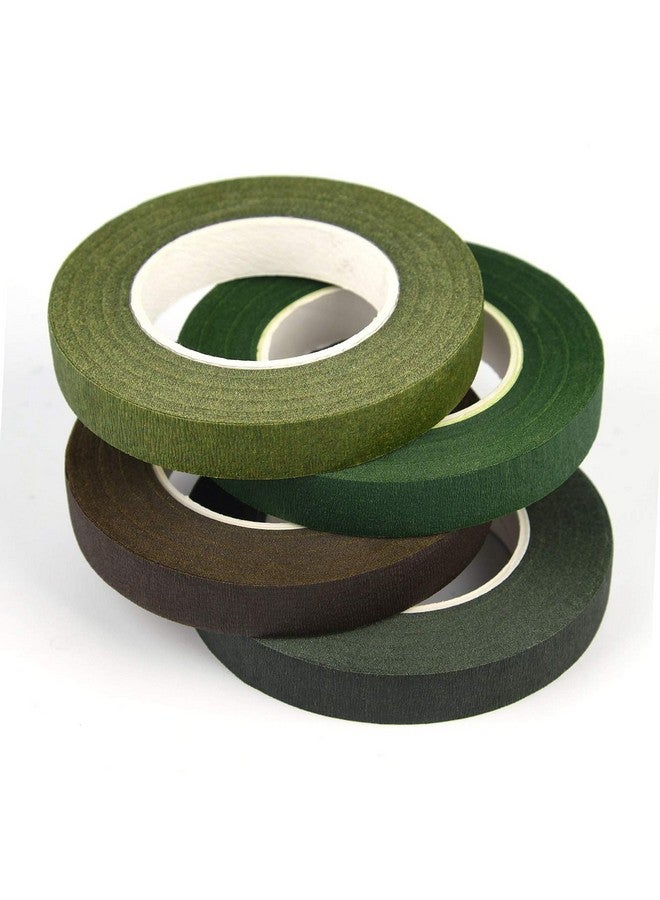 KUUQA 4 Rolls 1/2" Wide Floral Tapes For Bouquet Stem Wrapping And Floral Crafts Wedding Bouquet Dark Green Light Green Grass Green Dark Brown - Image 3