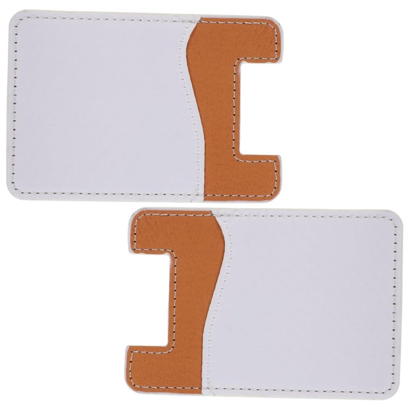 2Pcs PU Leather Phone Back Card Holder Adhesive Credit Card Wallet Sleeve - Image 2