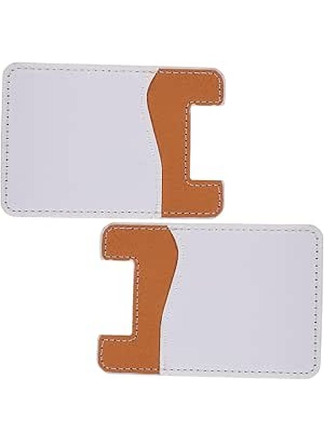 2Pcs PU Leather Phone Back Card Holder Adhesive Credit Card Wallet Sleeve - Image 1