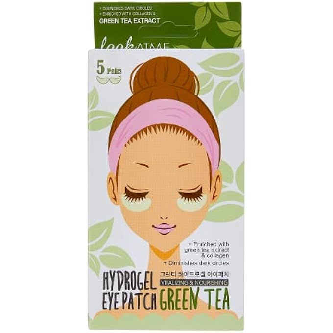 LOOKATME Look At Me Hydro-Gel Under Eye Patch. Moisturizing & Nourishing, Removes Dark Circles & Puffiness, Green Tea, Made In Korea, 5Pcs - Image 1