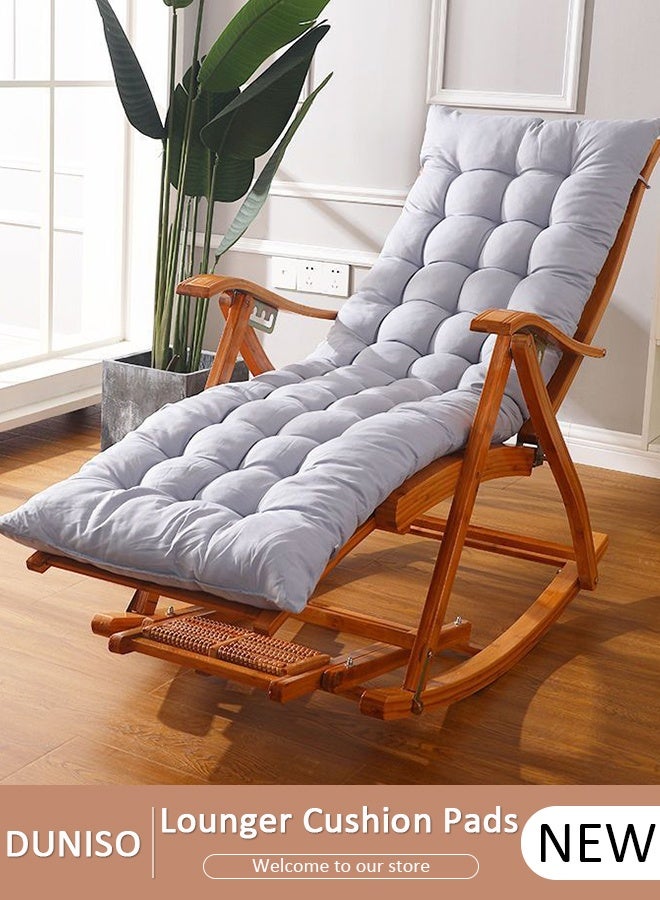 DUNISO Patio Chaise Lounger Cushion，Thicken Soft Recliner Rocking Chair Sofa Seat Cushions with ties， Comfortable Bench Mattress Pad ，Elegant and Tasteful Sanding Sofa Replacement for Outdoor Indoor Home Office Furniture - Image 1