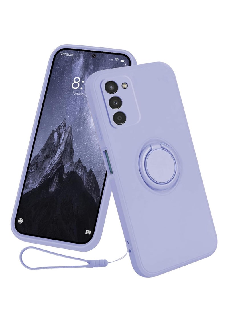 Generic Case for Samsung Galaxy A55 5G（2024 Released）Silicone Case with Ring 360°rotatable Kickstand Support Magnetic Car Mount, Protective Cover with Strap Lanyard (Lavender)  - Image 1