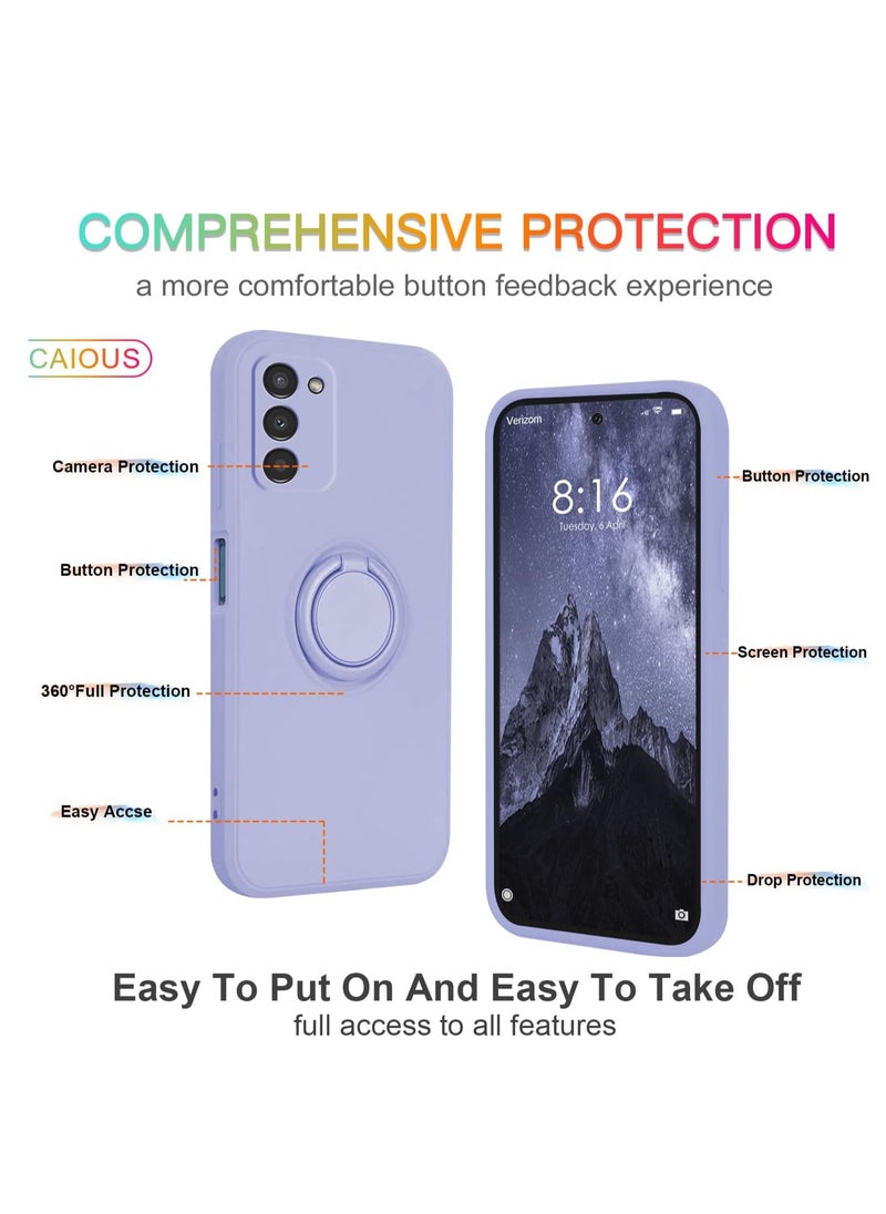 Generic Case for Samsung Galaxy A55 5G（2024 Released）Silicone Case with Ring 360°rotatable Kickstand Support Magnetic Car Mount, Protective Cover with Strap Lanyard (Lavender)  - Image 2